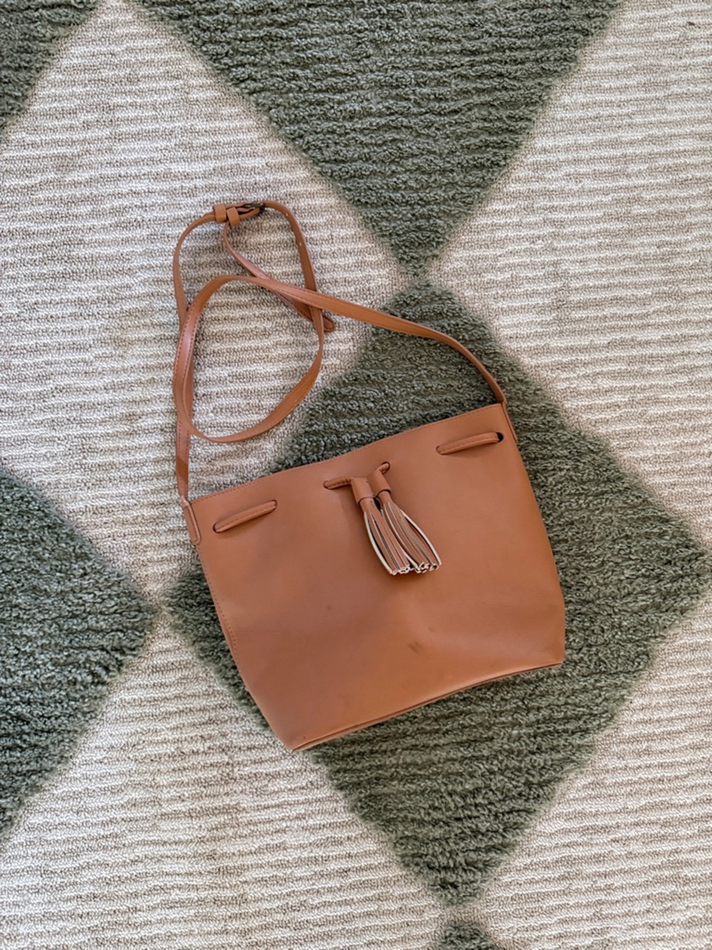 Tassel Crossbody Bag - Tan